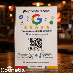 Cartel Google Reviews – Inteligente QR + NFC